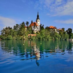 Insel Bleder See Slowenien