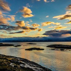 Sonnenuntergang Tranoy Norwegen